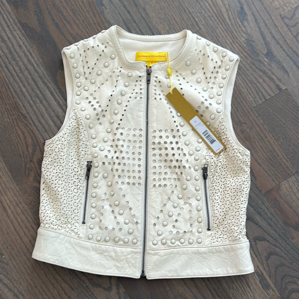 NWT - Catherine Malandrino - Lamb Leather Vest - Size 6